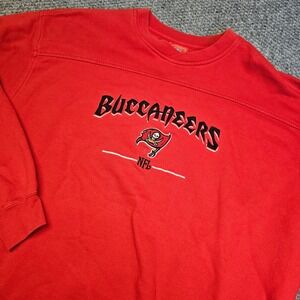Vintage Tampa Bay Buccaneers NFL Red Crewneck Sweatshirt Embroidered Size L